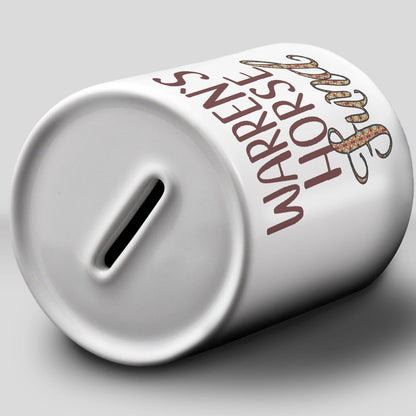 Horse Fund - Personalised Ceramic Money Box - Any Name - Horse Riding Savings