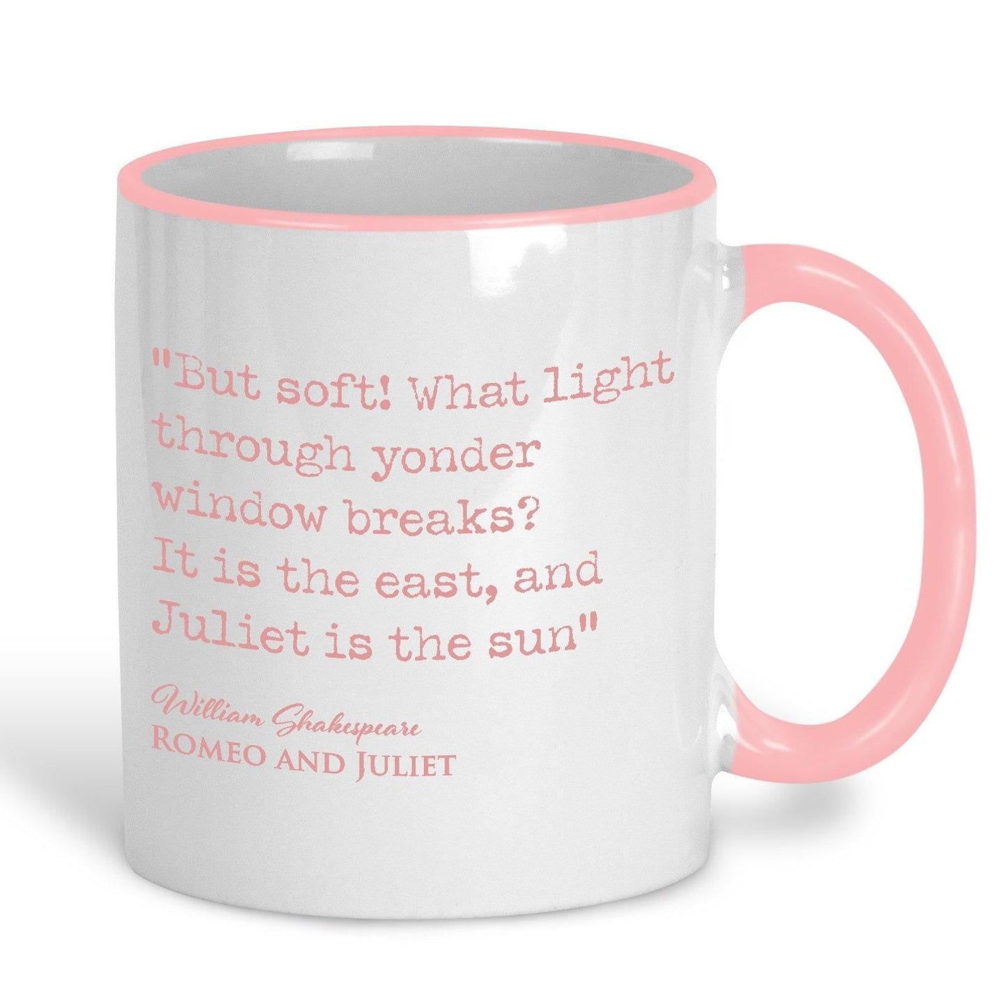 Romeo and Juliet William Shakespeare Book Quote "It is the east and Juliet is the sun" Classic Literature Ceramic Mug