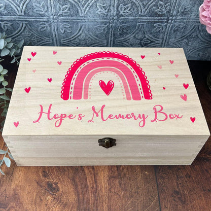 Rainbow Memory Box - Christening - New Baby - Birthday - Personalised Gift