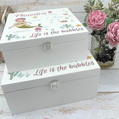 Mermaid Children's Memory / Trinket / Toy Box -  Personalised Gift