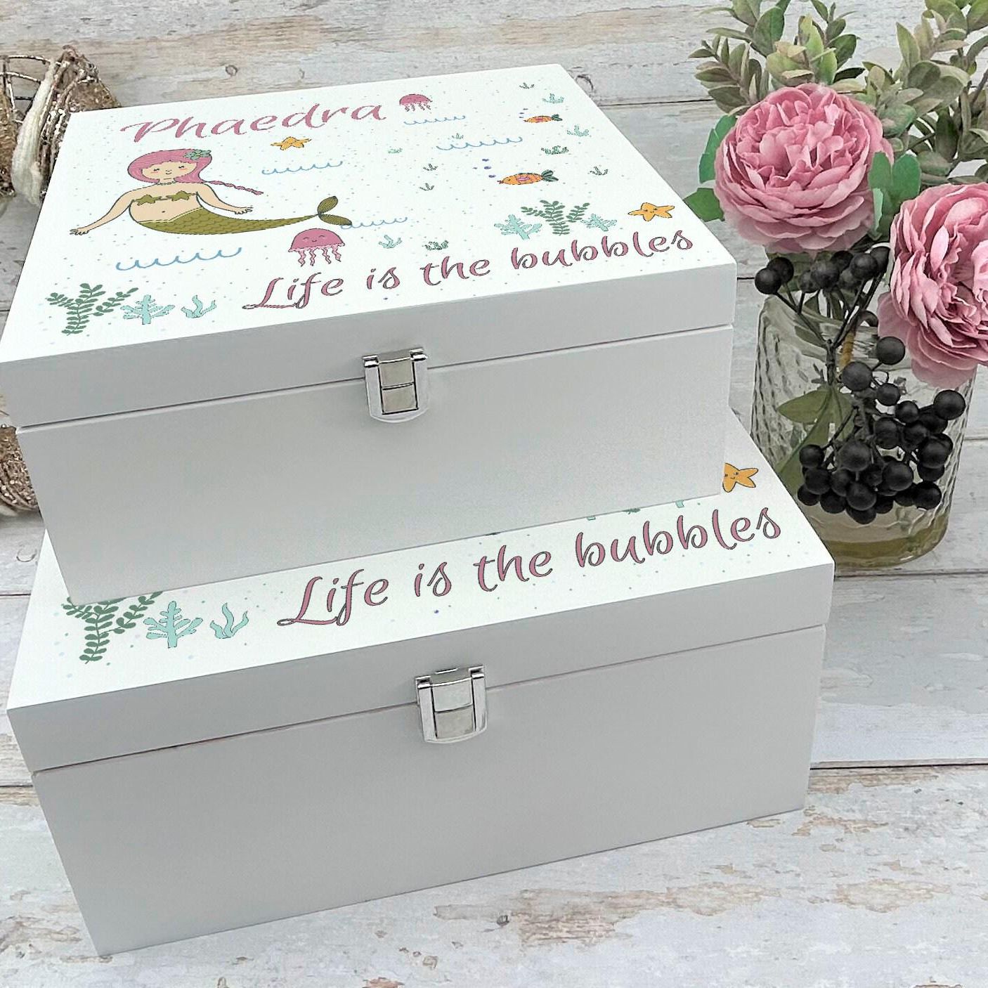 Mermaid Children's Memory / Trinket / Toy Box -  Personalised Gift