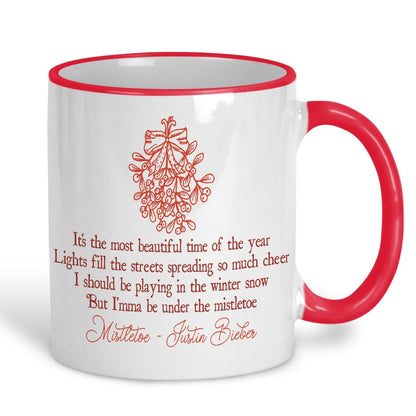Mistletoe Justin Bieber Christmas Song Lyrics Personalised Ceramic Mug