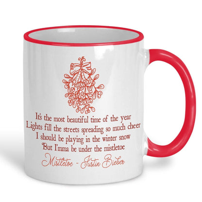 Mistletoe Justin Bieber Christmas Song Lyrics Personalised Ceramic Mug