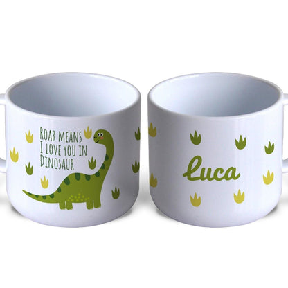 Roar Love in Dinosaur Children's Personalised Mug Unbreakable 6oz Kids Toddler Child Proof Safe