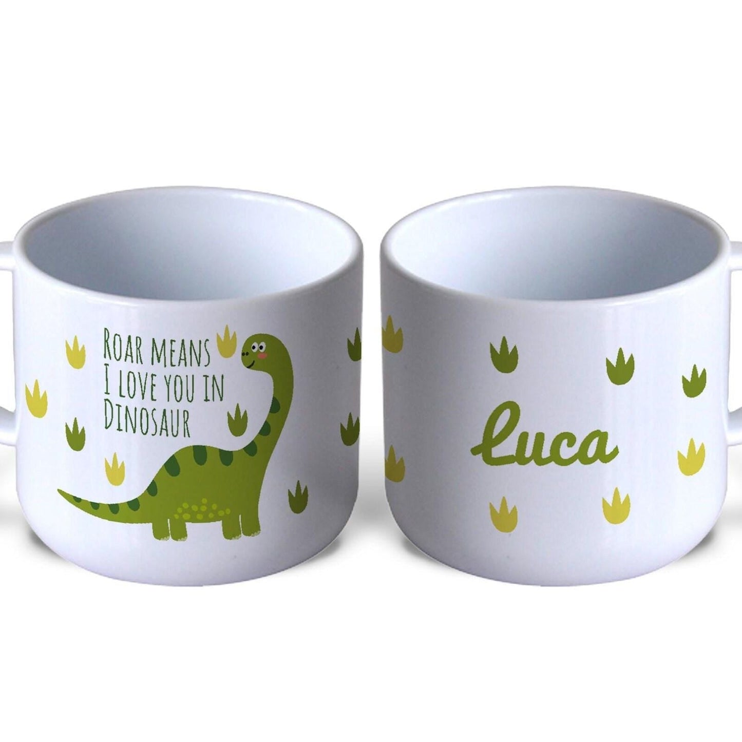 Roar Love in Dinosaur Children's Personalised Mug Unbreakable 6oz Kids Toddler Child Proof Safe