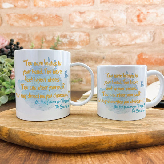 Oh The Places You'll Go! Dr Seuss Children's Book Quote Literature Personalised Gift Mug Polymer First Unbreakable