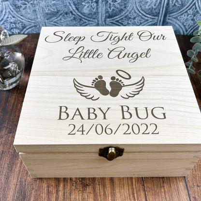 Baby Loss Miscarriage - Personalised Wooden Memory Box - Remembrance Gift