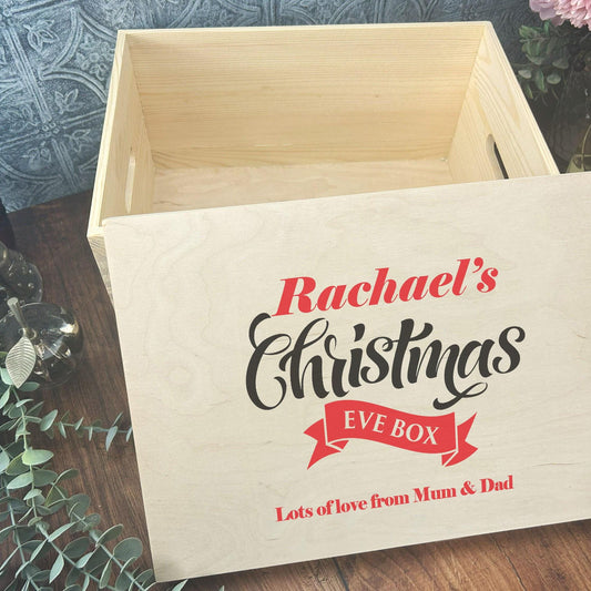 Christmas Eve Box Hamper Gift Personalised Message XMAS Treats Family