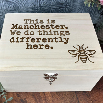 This Is Manchester - Personalised Luxury Wooden Memory Box