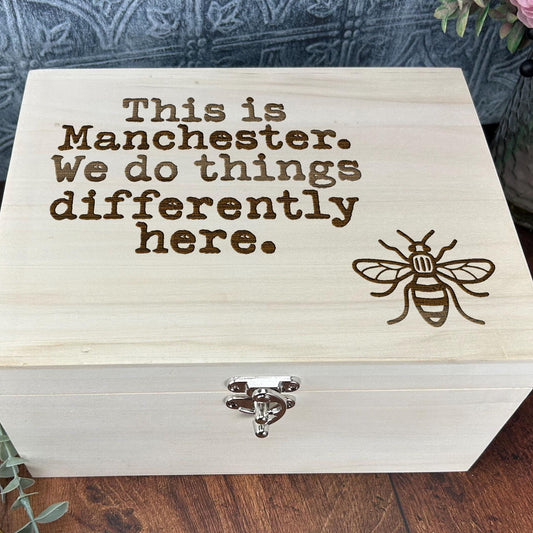 This Is Manchester - Personalised Luxury Wooden Memory Box