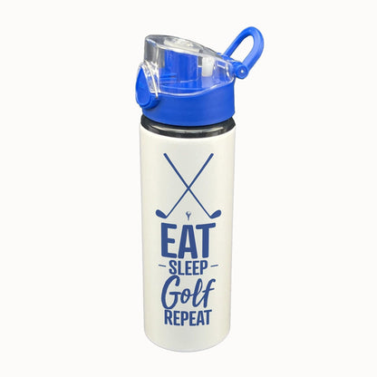 Eat Sleep Golf Repeat Exercise Training Gift Hydration Gym Fitness Flip Cap Water Bottle