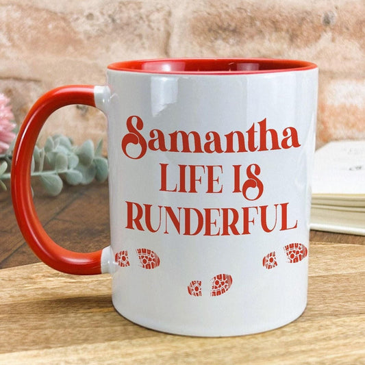 Life Is Runderful Running Runner Run Personalised Sport Mug Gift Active Fitness Marathon Hobby Race