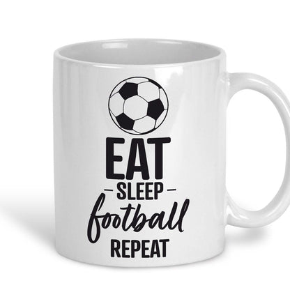 Eat Sleep Football Repeat Personalised Mug