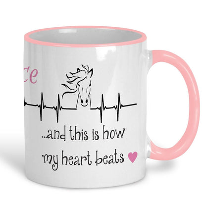Horse This Is How My Heart Beats Riding Personalised Ceramic Mug