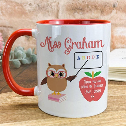 Owl Teacher Personalised Teachers Ceramic Mug