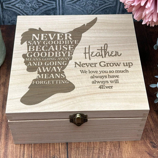 Peter Pan Wooden Memory Keepsake Box - Personalised Gift