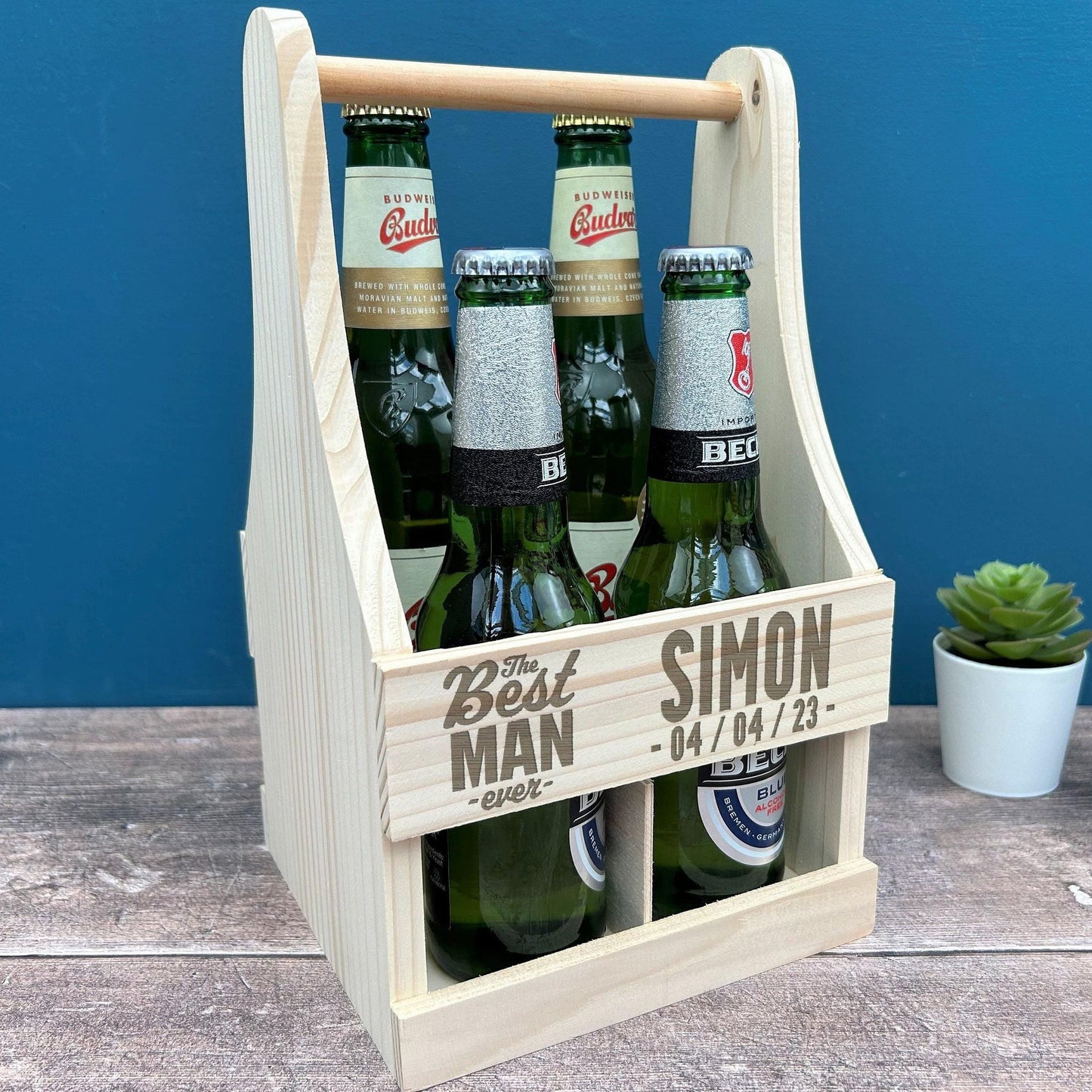 The Best Man Ever - Beer Carrier - Wedding Groom Groomsman Usher Ring Bearer - Personalised  Gift