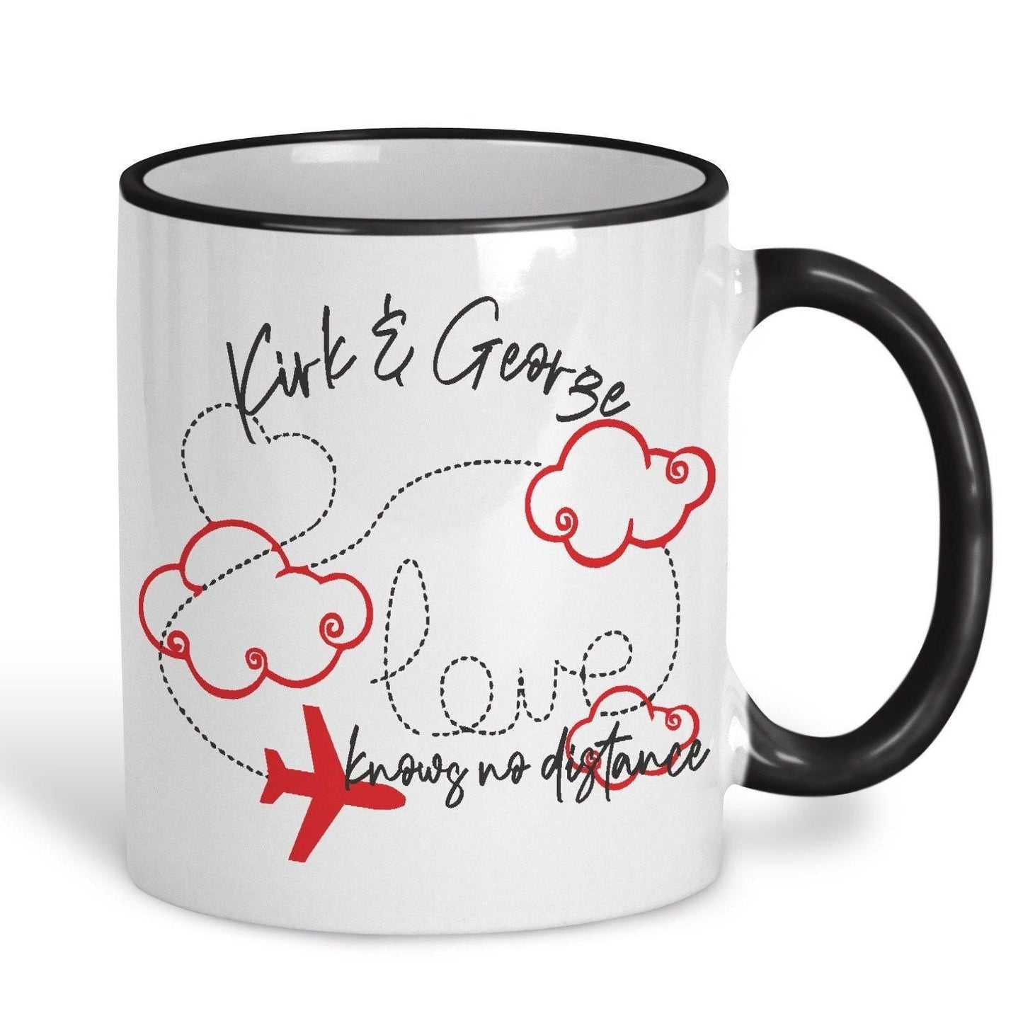 Love Knows No Distance Long Distance Personalised Ceramic Mug