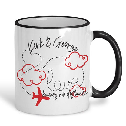 Love Knows No Distance Long Distance Personalised Ceramic Mug