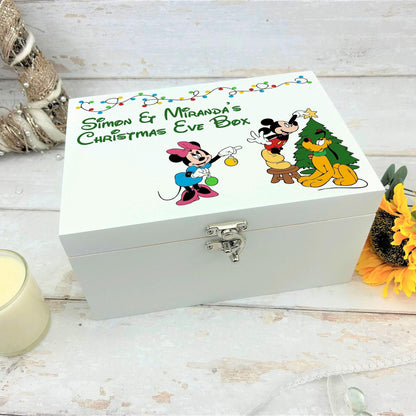 Mickey & Minnie Mouse & Pluto - Christmas Tree Personalised XMAS Eve Box - Christmas Treats