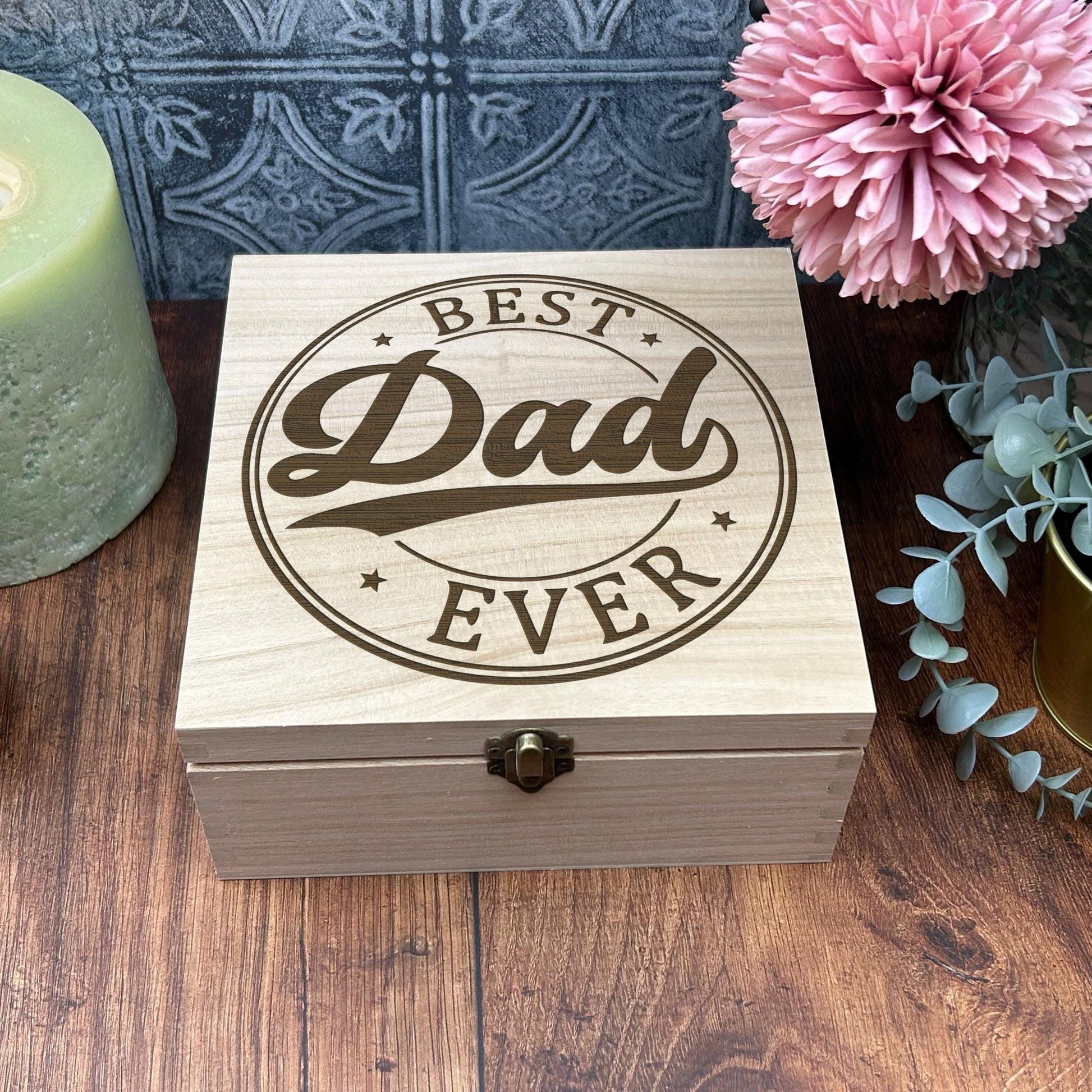 a wooden box sitting on top of a wooden table