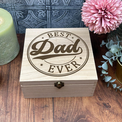 a wooden box sitting on top of a wooden table