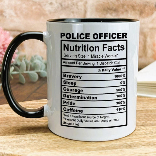 Police Officer Nutrition Facts Ceramic Mug