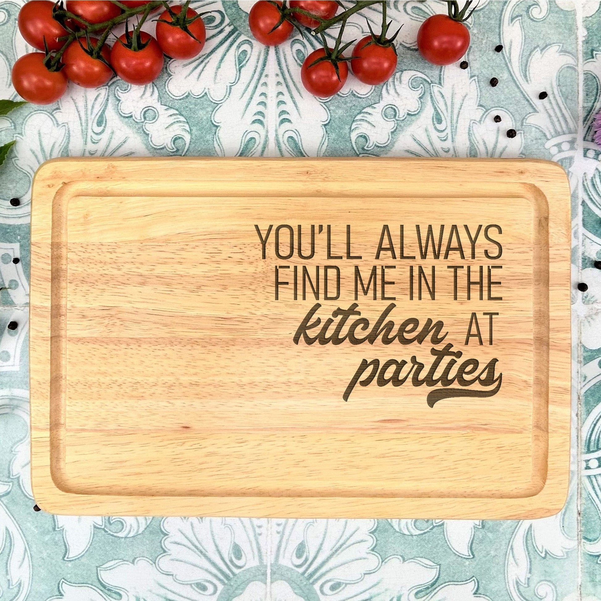 a wooden cutting board with a quote on it