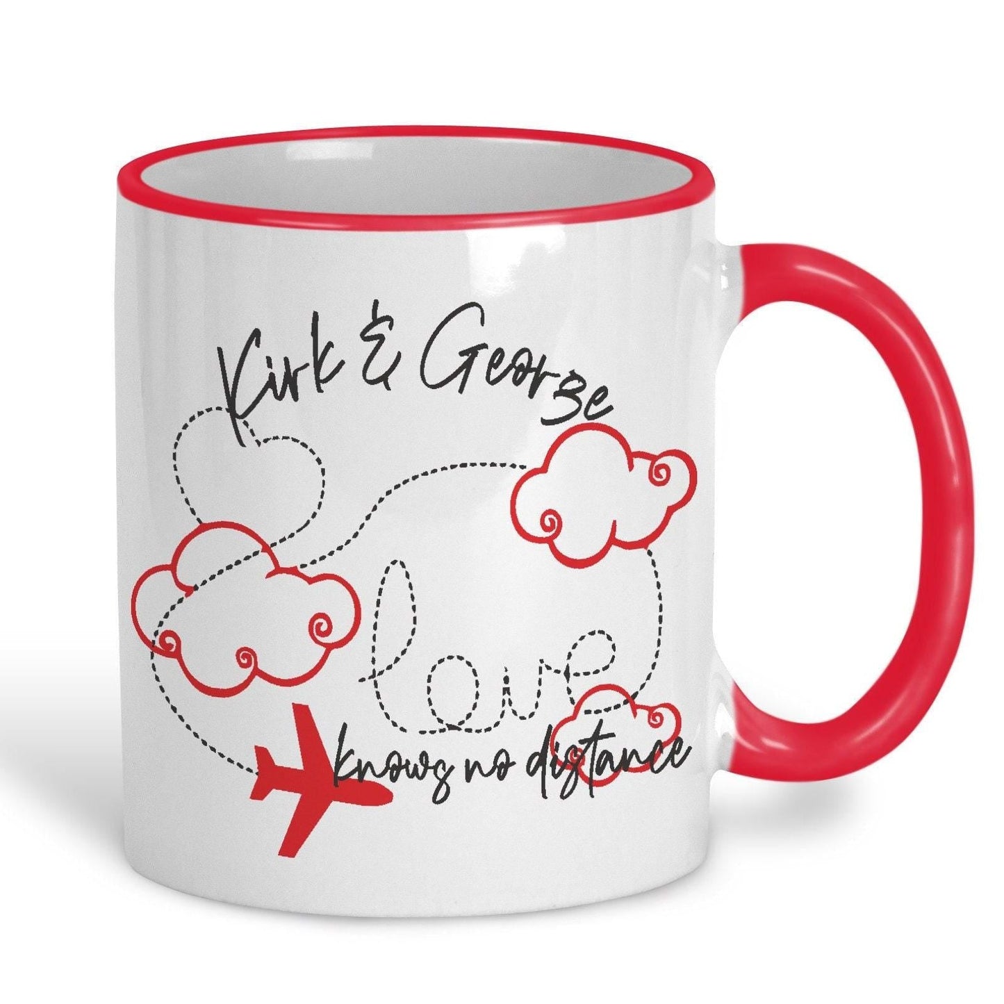 Love Knows No Distance Long Distance Personalised Ceramic Mug