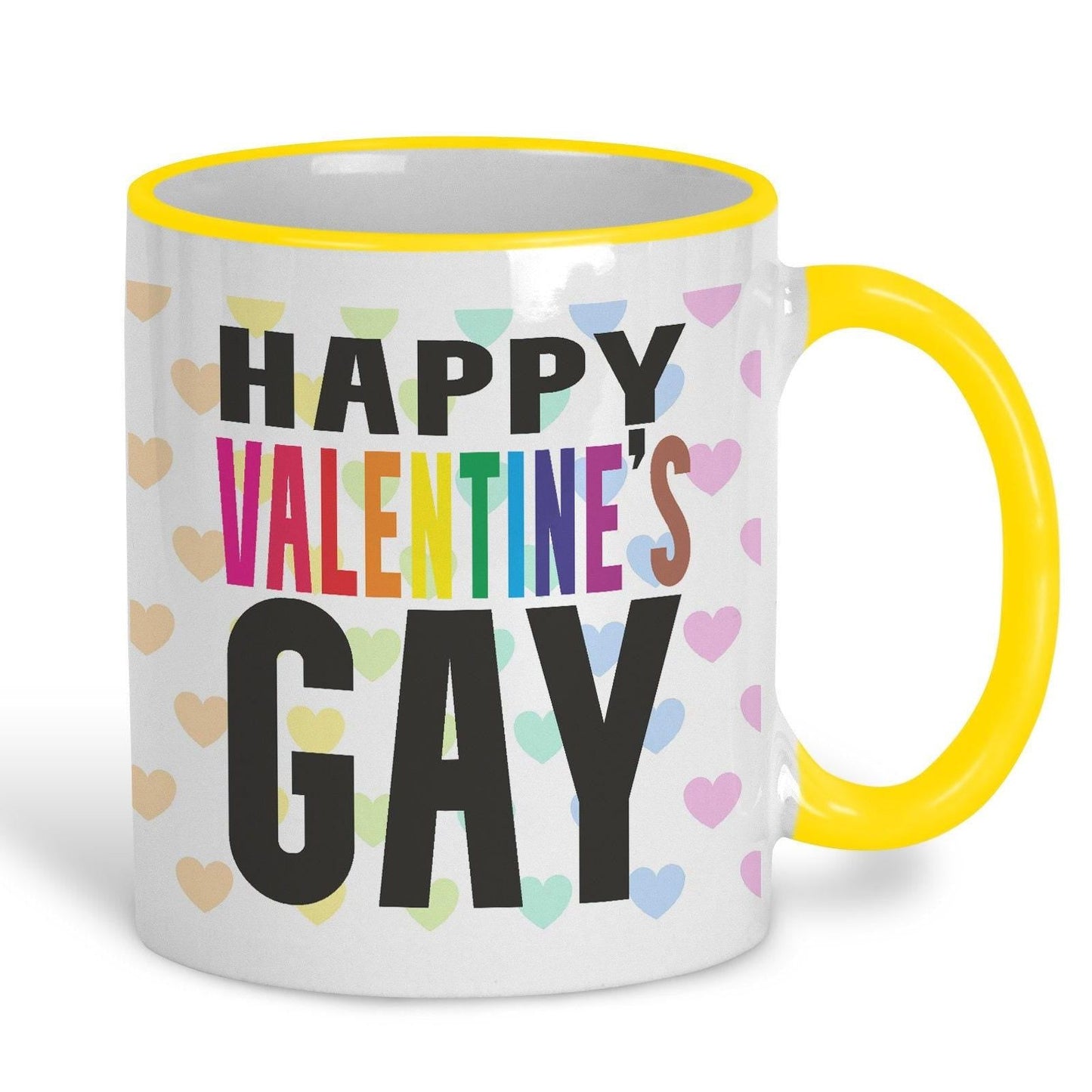 Happy Valentine's Gay LGBTQ+ Pride Rainbow Flag Personalised Mug