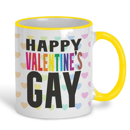 Happy Valentine's Gay LGBTQ+ Pride Rainbow Flag Personalised Mug