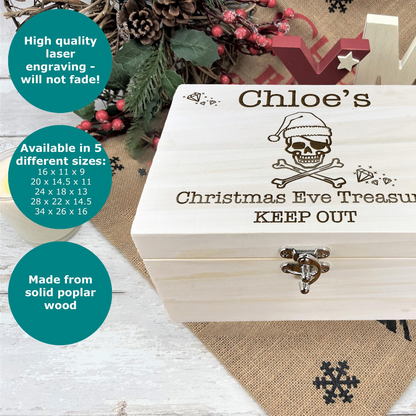 a wooden box with a skull and crossbones on it