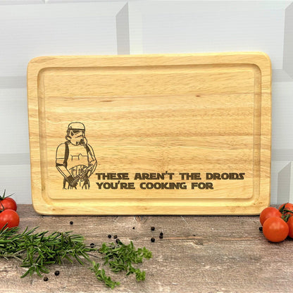 Stormtrooper - Not The Droids You're Cooking For - Star Wars Chopping Board Personalised Gift
