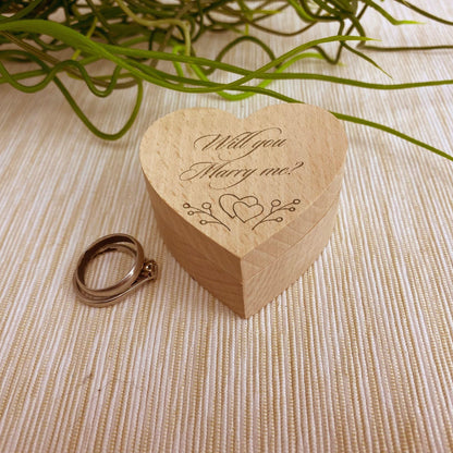 Will You Marry Me Wedding Ring Carrier Heart Box Personalised Engagement Gift