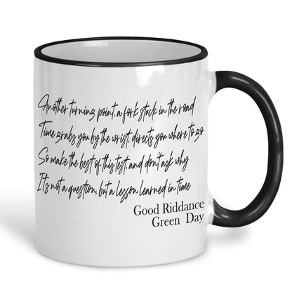 Green Day Good Riddance Music Lyrics Quote Mug