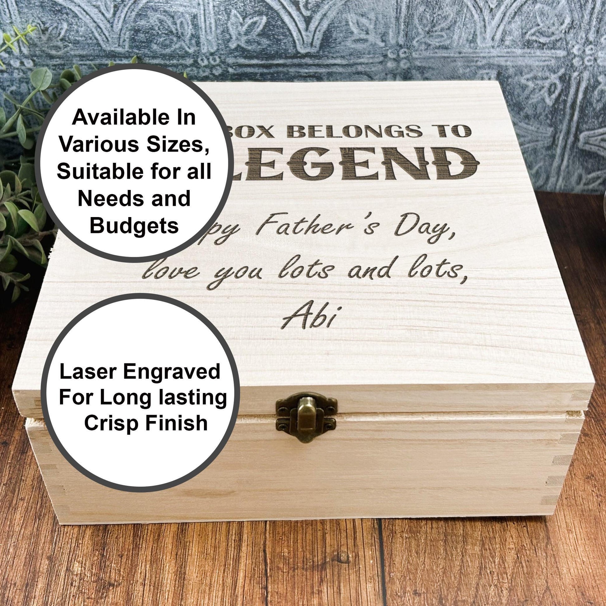 a wooden box sitting on top of a wooden table