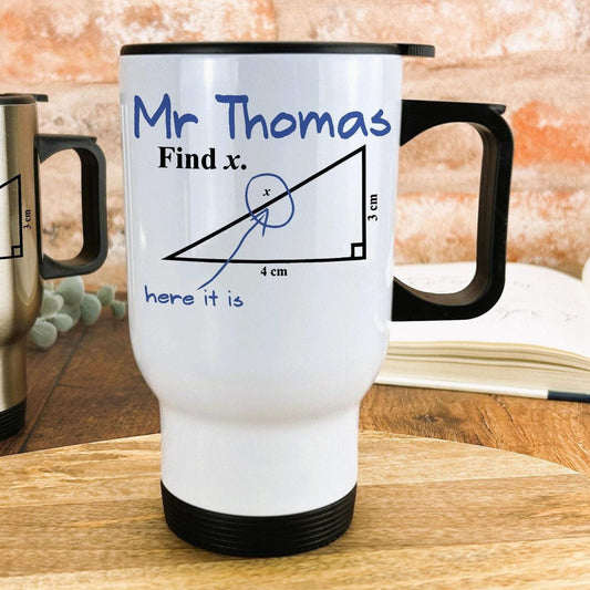 Find X Triangle Exam Question Maths Teacher Personalised Gift Travel Mug