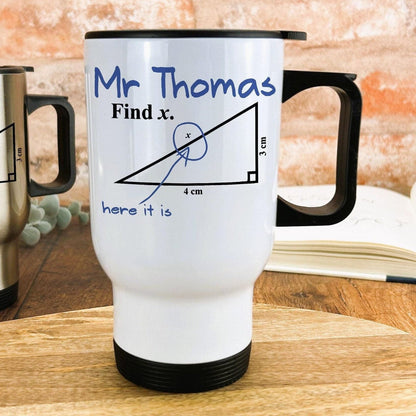 Find X Triangle Exam Question Maths Teacher Personalised Gift Travel Mug