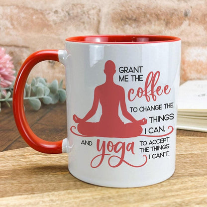 Grant Me Coffee and Yoga Acceptance Change Personalised Ceramic Mug