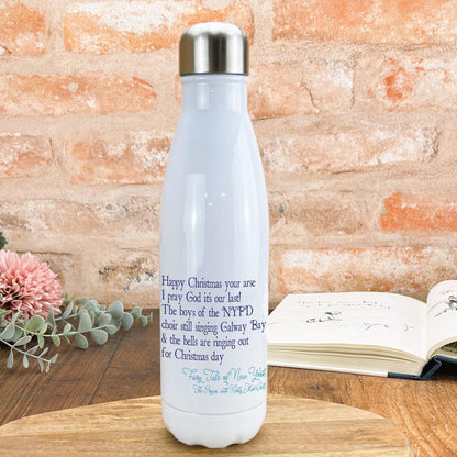 The Pogues Fairytale of New York Christmas Song Lyrics Water Bottle