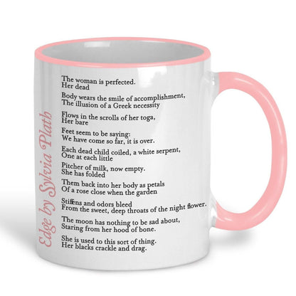 Sylvia Plath The Edge Poetry Quote Personalised Ceramic Mug