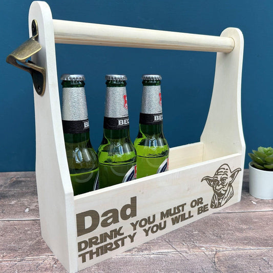 Yoda - Drink You Must - Star Wars Beer Carrier - Personalised Father's Day / Birthday Gift - BBQ Drinks Summer