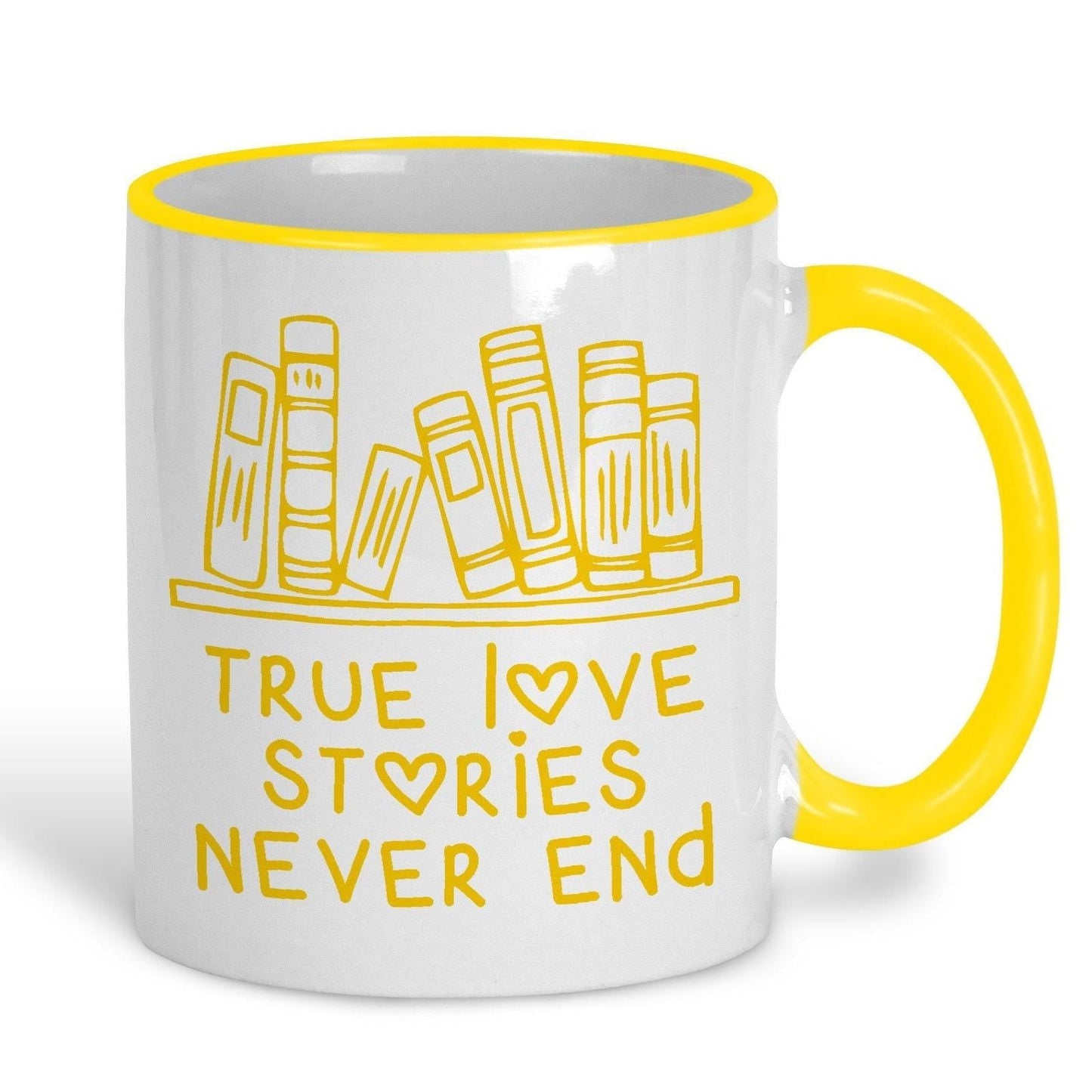 True Love Stories Never End Books Reading Personalised Mug