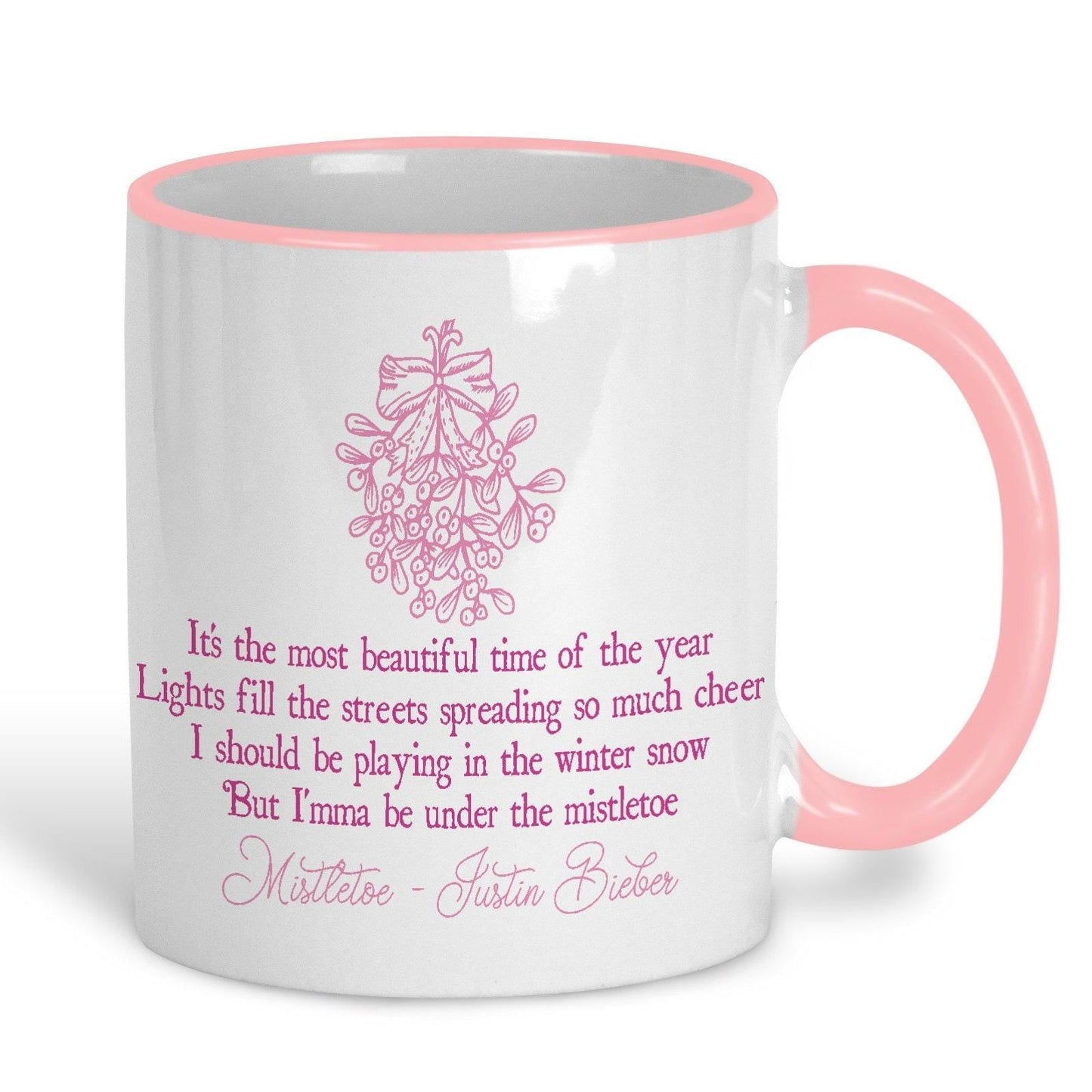 Mistletoe Justin Bieber Christmas Song Lyrics Personalised Ceramic Mug