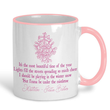 Mistletoe Justin Bieber Christmas Song Lyrics Personalised Ceramic Mug