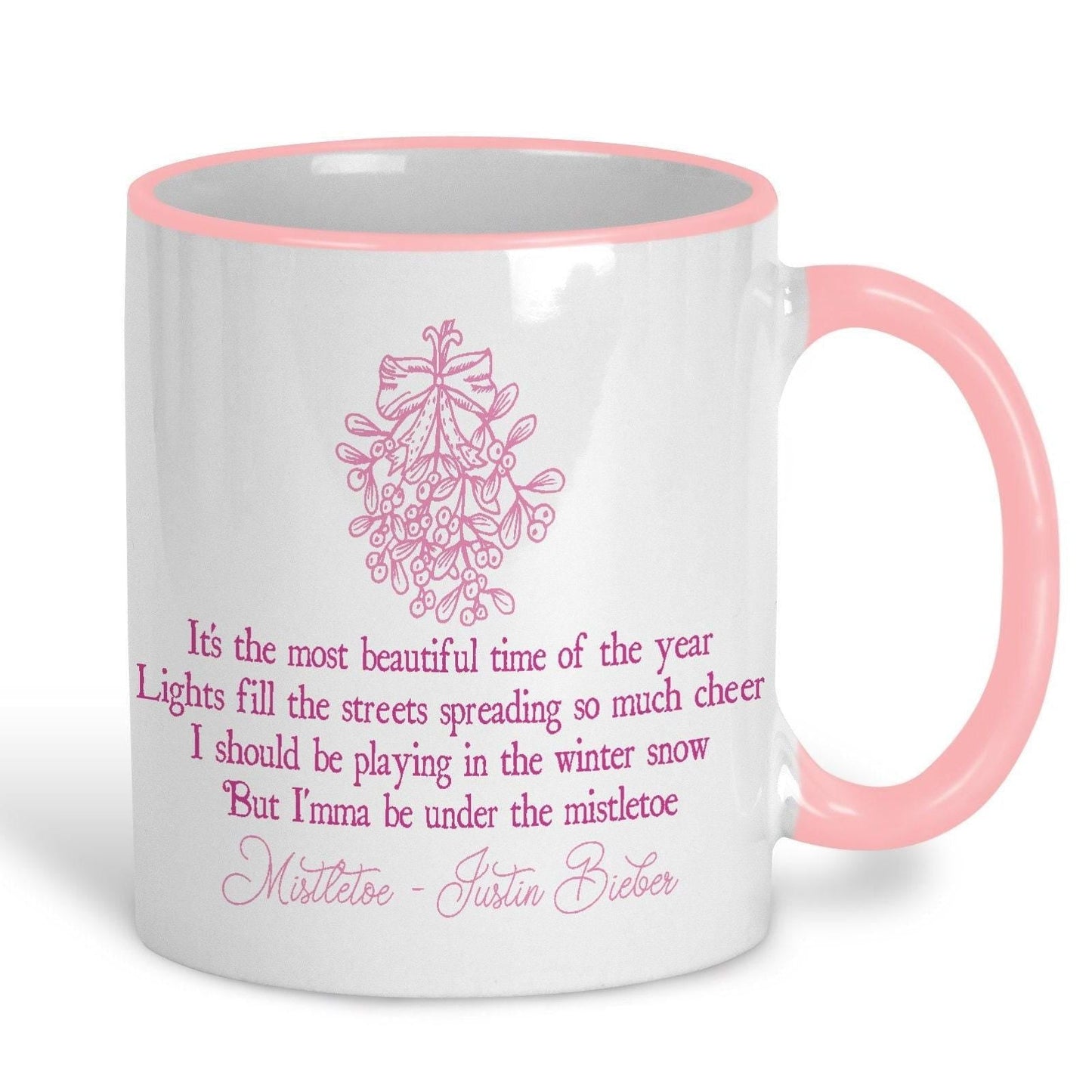 Mistletoe Justin Bieber Christmas Song Lyrics Personalised Ceramic Mug