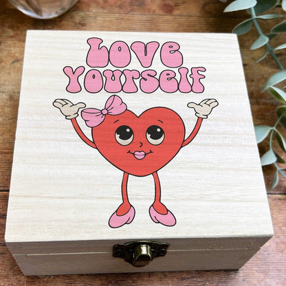 Love Yourself Positivity Affirmation Self Care Colourful Trinket Box Desk Clutter Hair Bobbles Stationary Christmas Gift Birthday Present