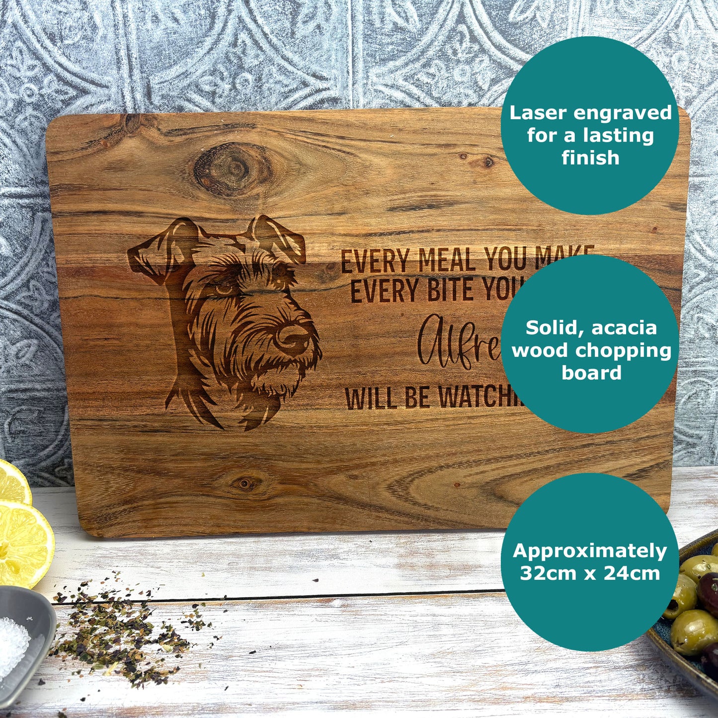 Airedale Terrier Chopping Board, Personalised Dog Lover Gift, Every Meal You Make Board, Airedale Kitchen Decor, Funny Pet Gift