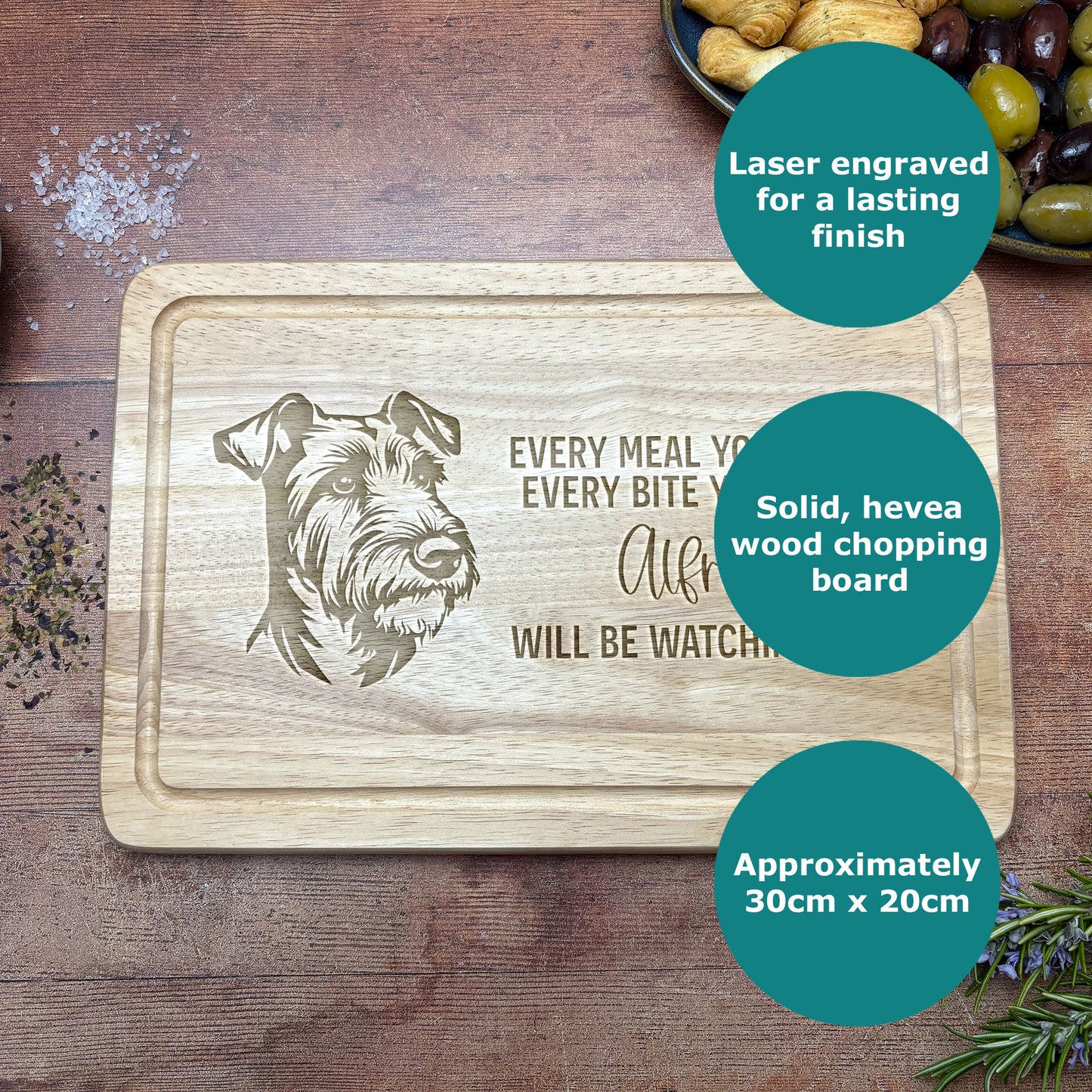 Airedale Terrier Chopping Board, Personalised Dog Lover Gift, Every Meal You Make Board, Airedale Kitchen Decor, Funny Pet Gift