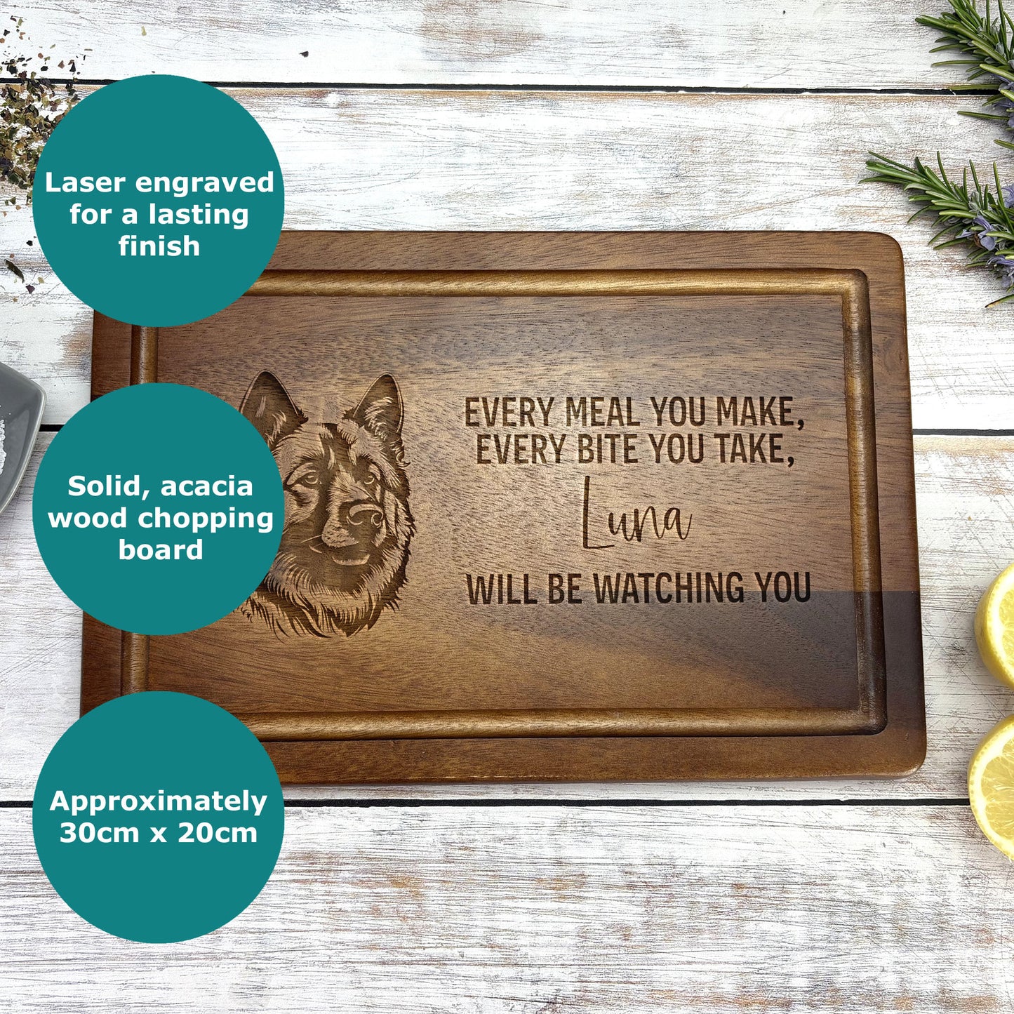 Akita Chopping Board, Personalised Dog Lover Gift, Every Meal You Make Board